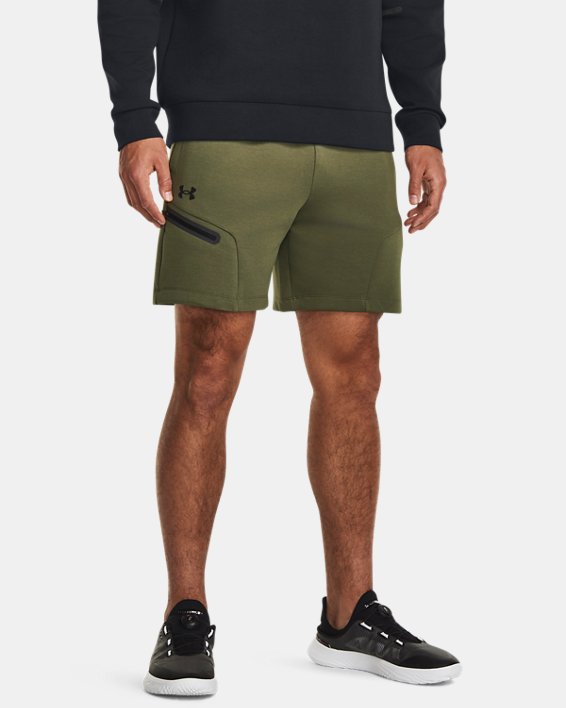 Men's UA Unstoppable Fleece Shorts, Green, pdpMainDesktop image number 0